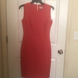 Calvin Grapefruit Sheath Dress